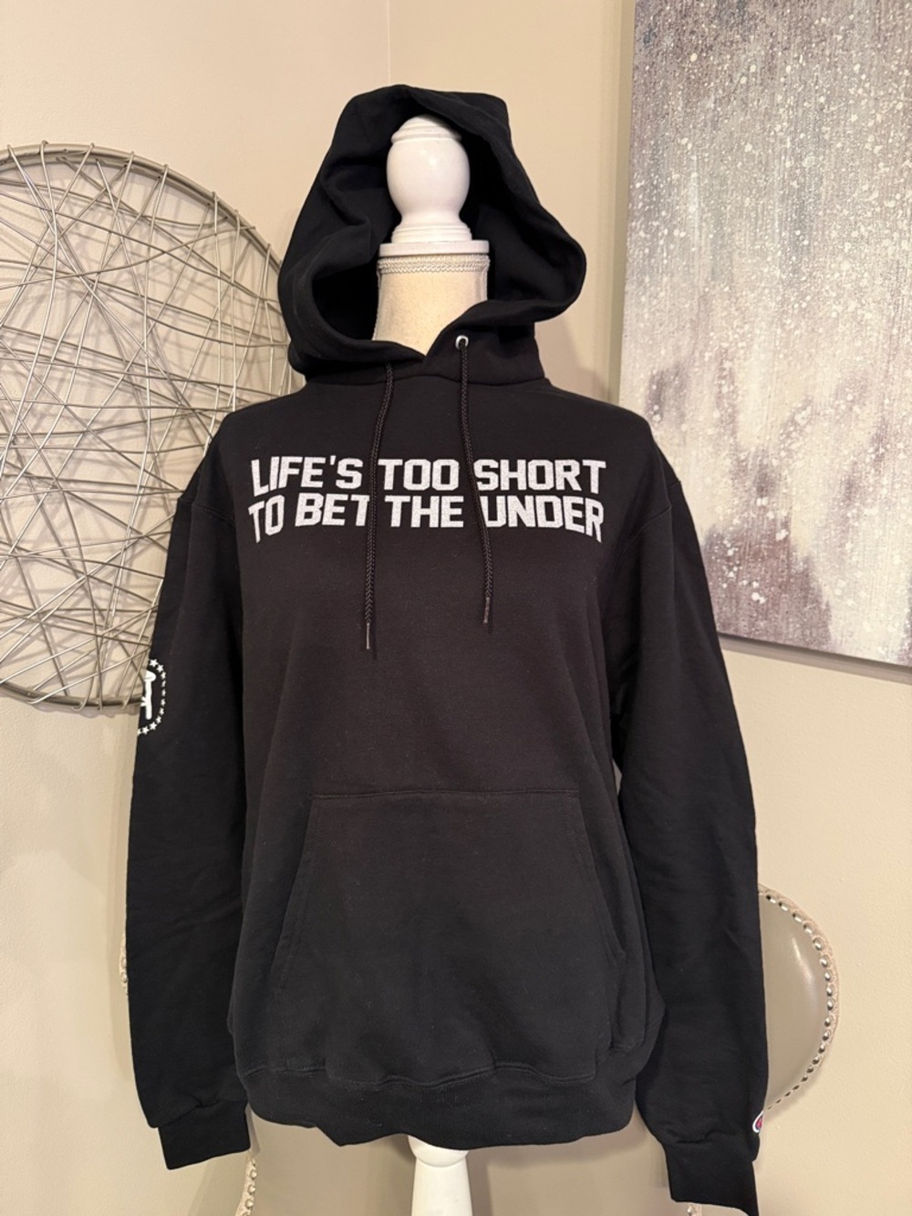Barstool Black Graphic Hoodie "Life's Too Short to Bet the Under"